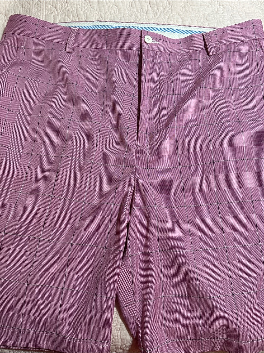 FootJoy Men's Mauve Plaid Performance Golf Shorts